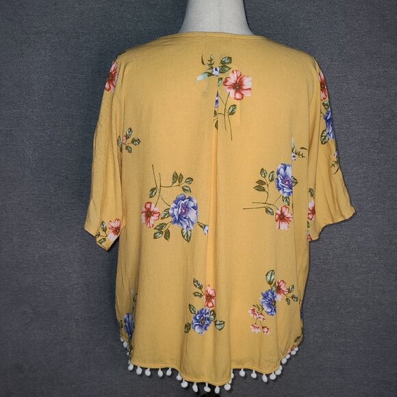 PERSAYA GIRL Yellow Woven Kimono Size L NEW - Picture 2 of 6